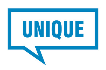 unique sign. unique square speech bubble. unique