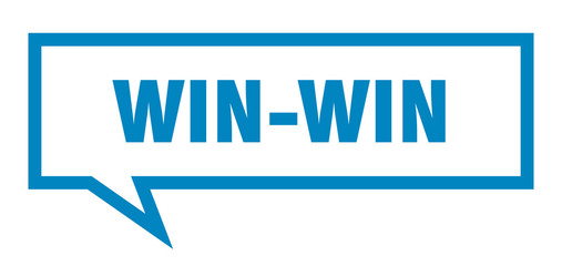 win-win sign. win-win square speech bubble. win-win