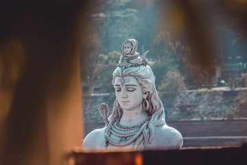 Statue of lord shiva on Ganga River in Rishikesh, Uttarakhand, India