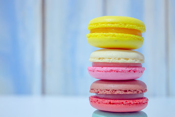 Vintage pastel colored French macaroons or macarons