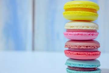Vintage pastel colored French macaroons or macarons