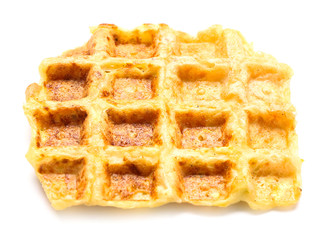 Tasty squash waffle on white background
