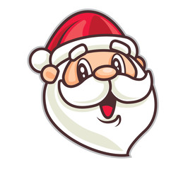 Happy smiling Santa Claus head - vector