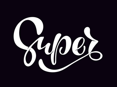 Super - cute hand drawn doodle lettering art poster banner template
