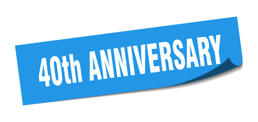 40th anniversary sticker. 40th anniversary square isolated sign. 40th anniversary