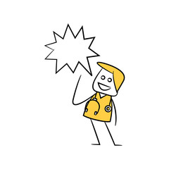 doctor, physician with speech bubble in stick figure theme