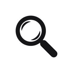 Search icon. Magnifying glass icon, vector magnifier or loupe sign.