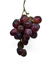fresh red grapes isolated on a white background