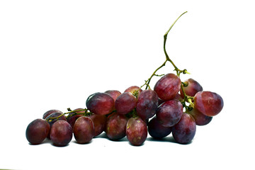 fresh red grapes isolated on a white background