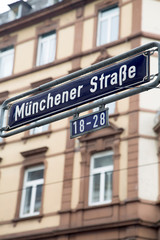 Munich Street Sign in Frankfurt