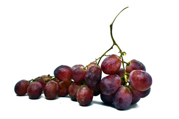 fresh red grapes isolated on a white background