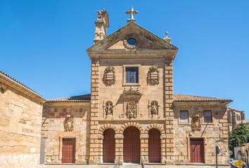 Fototapeta na wymiar View at the Church of San Pablo in the streets of Salamanca in Spain