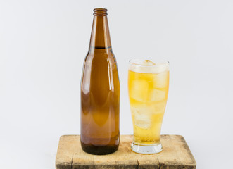 Cold beer machine on white background