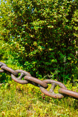 old, rusty, large metal chain
