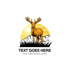 deer illustration logo