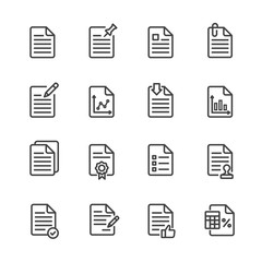 business document vector line icons set