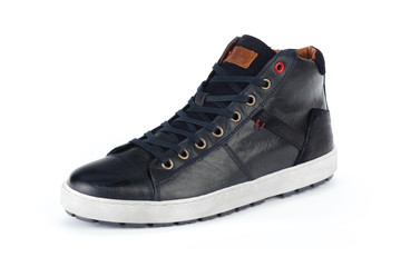 Casual male leather shoes isolated on white background