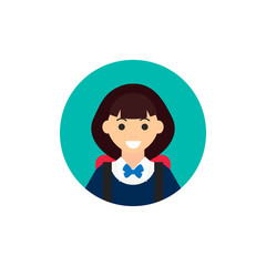School  girl icons.  Back to school concept. Vector illustration.