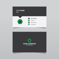 Modern green bussines card template. Elegant element composition design with clean concept.