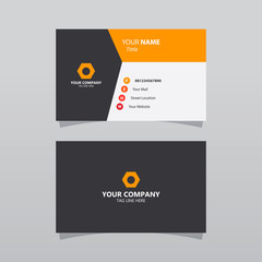 Fototapeta premium Modern orange bussines card template. Elegant element composition design with clean concept.