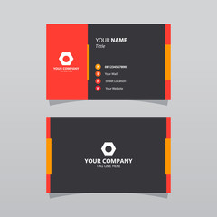 Modern orange bussines card template. Elegant element composition design with clean concept.
