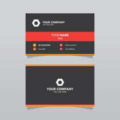 Modern orange bussines card template. Elegant element composition design with clean concept.