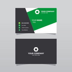 Modern green bussines card template. Elegant element composition design with clean concept.