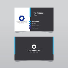 Modern blue bussines card template. Elegant element composition design with clean concept.