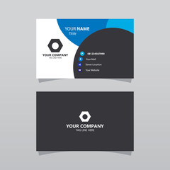 Modern blue bussines card template. Elegant element composition design with clean concept.