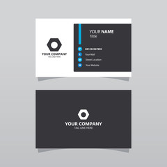 Modern blue bussines card template. Elegant element composition design with clean concept.