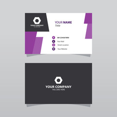 Modern purple bussines card template. Elegant element composition design with clean concept.