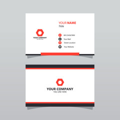 Modern orange bussines card template. Elegant element composition design with clean concept.