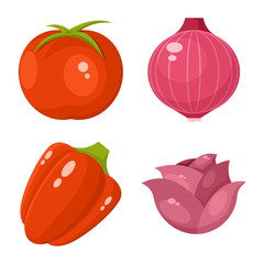 Vector illustration of vegetable and food logo. Collection of vegetable and ripe vector icon for stock.