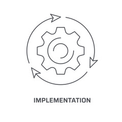 Implementation icon. Trendy modern flat linear vector implementation icon on white background from thin line general collection, editable outline stroke vector illustration