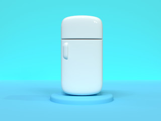 blue wall floor white object furniture kitchen concept 3d rendering