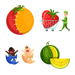 Vector illustration of modified and genetically logo. Set of modified and science stock symbol for web.