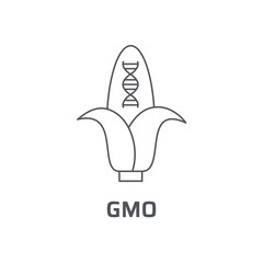 Gmo icon. Trendy modern flat linear vector gmo icon on white background from thin line general collection, editable outline stroke vector illustration