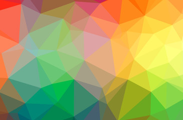 Fototapeta premium Illustration of abstract Green, Orange, Red, Yellow horizontal low poly background. Beautiful polygon design pattern.