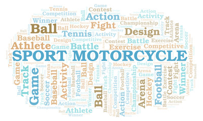 Sport Motorcycle word cloud.