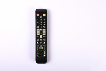 TV remote control, old and dusty remote control isolated on white with copy space