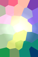 Abstract illustration of green, pink, purple, red, yellow Giant Hexagon background