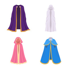 Vector design of cloak and clothes icon. Set of cloak and garment vector icon for stock.