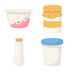 Isolated object of dairy and fresh icon. Collection of dairy and food vector icon for stock.