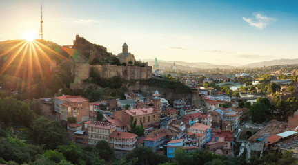Fototapeta premium Tbilisi Old Town at sunset