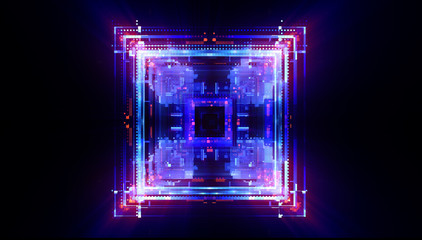 Led Light. luma effect. Future tech. Glare cubes. Digital signal. .Shine grid. Modern big data. Neon flare. Quantum computer net system. Magic code. Grid lines. Vivid frame. Web device. Blocks system.