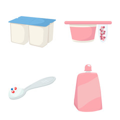 Isolated object of dairy and fresh logo. Set of dairy and food stock vector illustration.