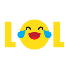 Funny lol emoji illustration