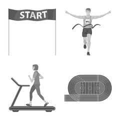 Vector design of success and marathon logo. Collection of success and winner stock symbol for web.