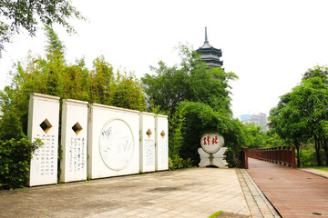 woman in front of church