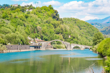 Bridge of the Devil (Ponte della Maddalena) near the town of Borgo a Mozzano in Lucca.